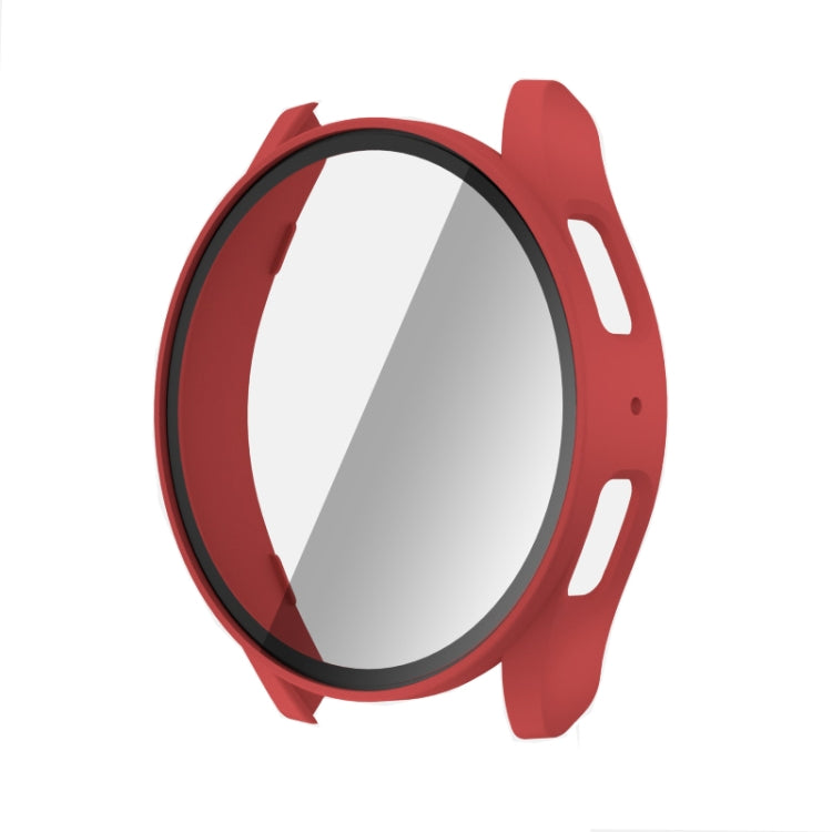 For Samsun Galaxy Watch 7 40mm PC + Tempered Film Integrated Watch Protective Case(Red) - Watch Cases by buy2fix | Online Shopping UK | buy2fix