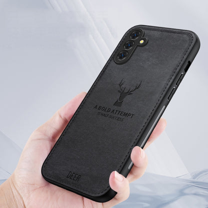 For Samsung Galaxy S25+ 5G Deer Head Cloth Skin All-inclusive Phone Case(Black) - Galaxy S25+ 5G Cases by buy2fix | Online Shopping UK | buy2fix