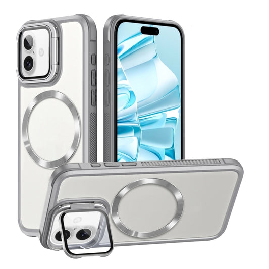 For iPhone 16 CD-grain Magsafe Acrylic Hybrid TPU Phone Case(White) - iPhone 16 Cases by buy2fix | Online Shopping UK | buy2fix