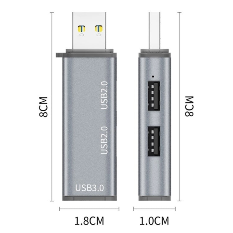 ADS-302A 3 in 1 USB to USB 3.0 / 2.0 Hub Expansion Station USB Adapter(Silver) - USB Adapter by buy2fix | Online Shopping UK | buy2fix