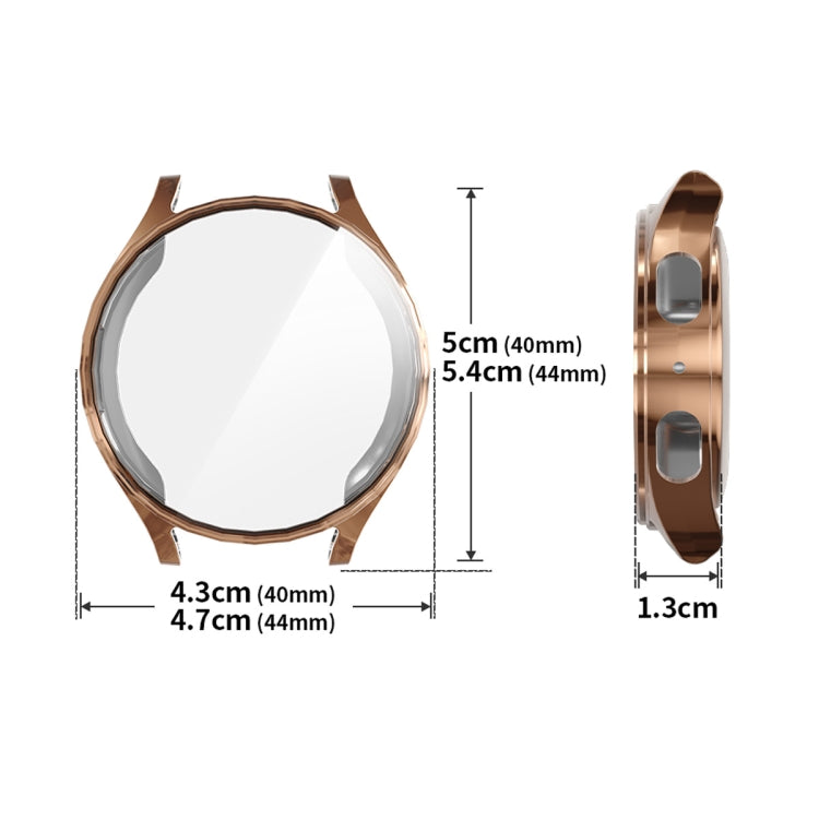 For Samsung Galaxy Watch7 40mm ENKAY Hat-Prince Full Coverage Electroplated Soft TPU Case with Screen Protection(Rose Gold) - Watch Cases by ENKAY | Online Shopping UK | buy2fix