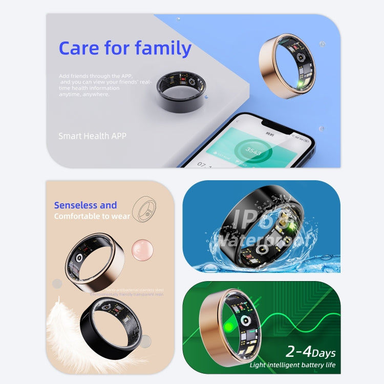 R11M SIZE 9 Smart Ring, Support Heart Rate / Blood Oxygen / Sleep / Multiple Sports Modes(Black) - Smart Rings / Smart Telephones by buy2fix | Online Shopping UK | buy2fix