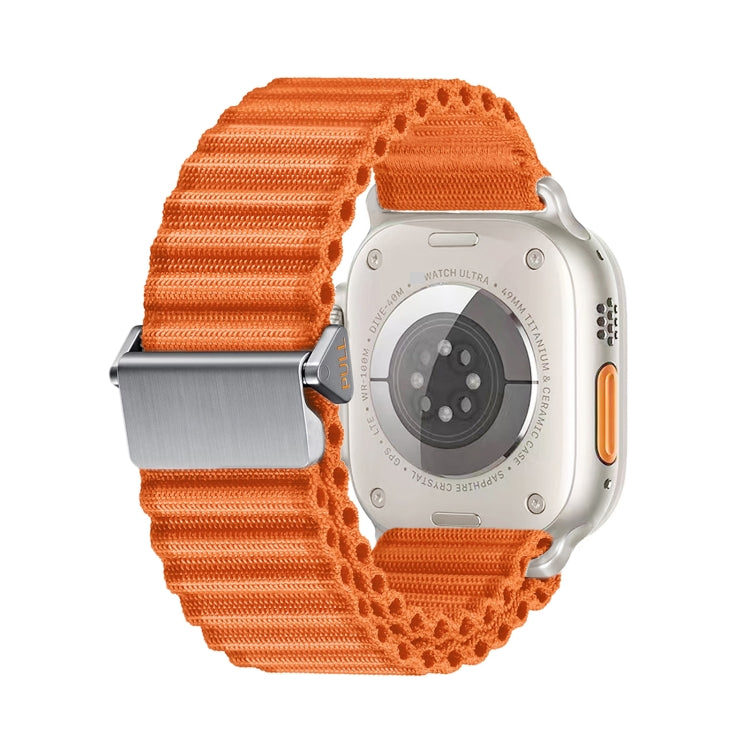 For Apple Watch Ultra 2 49mm Off Road Magnetic Buckle Braided Nylon Watch Band(Orange) - Watch Bands by buy2fix | Online Shopping UK | buy2fix