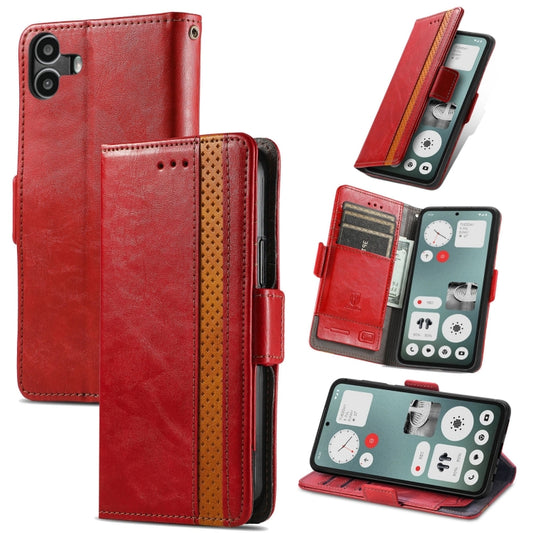 For Nothing CMF Phone 1 CaseNeo Splicing Dual Magnetic Buckle Leather Phone Case(Red) - More Brand by buy2fix | Online Shopping UK | buy2fix