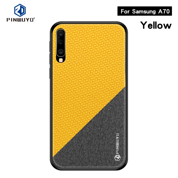PINWUYO Honors Series Shockproof PC + TPU Protective Case for Galaxy A70(Yellow) - Galaxy Phone Cases by PINWUYO | Online Shopping UK | buy2fix