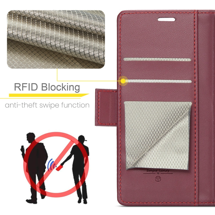 For iPhone 16 Plus CaseMe 023 Butterfly Buckle Litchi Texture RFID Anti-theft Leather Phone Case(Red) - iPhone 16 Plus Cases by CaseMe | Online Shopping UK | buy2fix