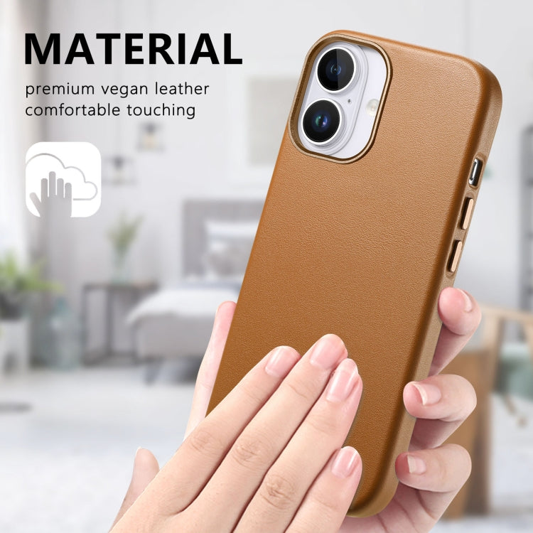 For iPhone 16 Pro Max Electroplated Metal Button Shockproof Phone Case(Brown) - iPhone 16 Pro Max Cases by buy2fix | Online Shopping UK | buy2fix