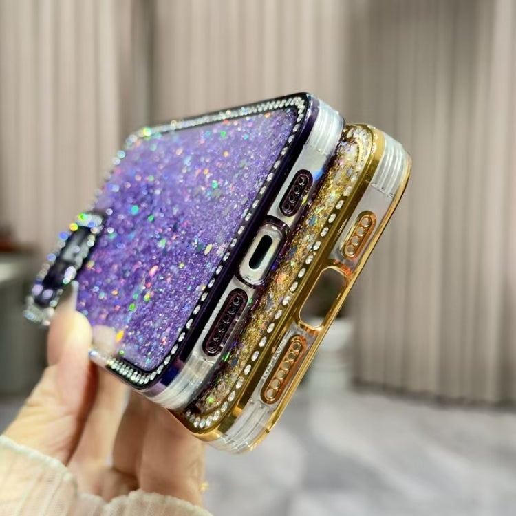 For iPhone 16 Plus Diamond Glitter Sequins TPU Phone Case(Purple) - iPhone 16 Plus Cases by buy2fix | Online Shopping UK | buy2fix