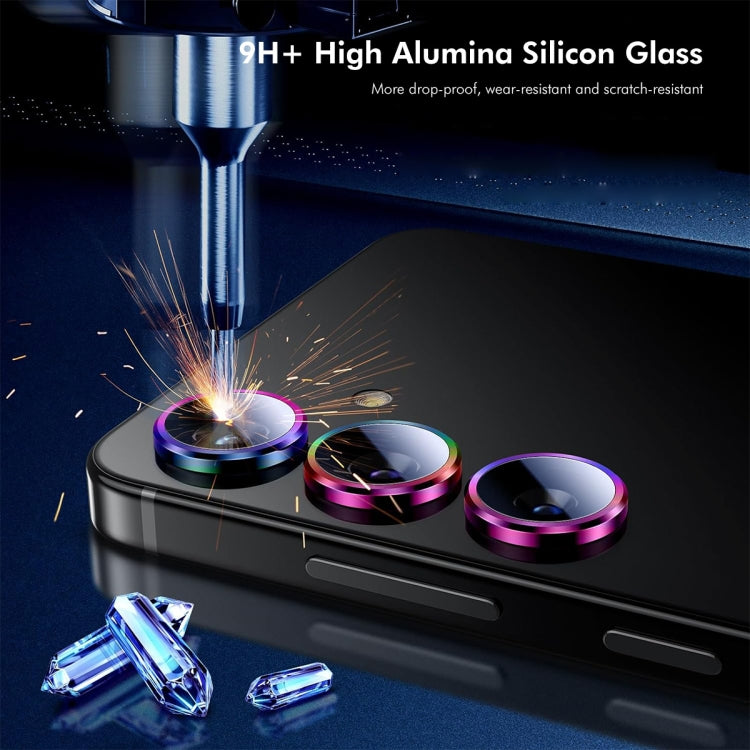 For OPPO Reno12 Global ENKAY Hat-Prince 9H Rear Camera Lens Aluminium Alloy Tempered Glass Film(Colorful) - Reno12 Tempered Glass by ENKAY | Online Shopping UK | buy2fix