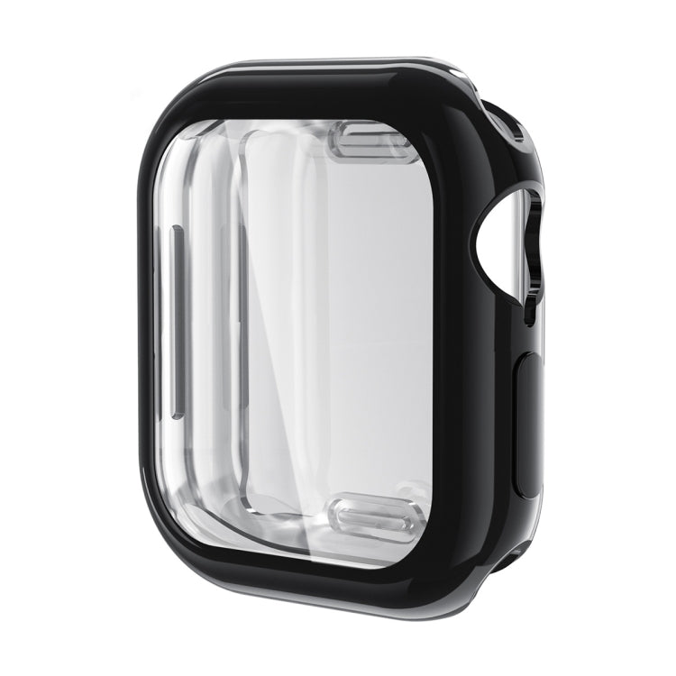 For Apple Watch Series 10 42mm ENKAY Hat-Prince Electroplated Soft TPU Case with Screen Film(Black) - Watch Cases by ENKAY | Online Shopping UK | buy2fix