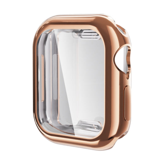 For Apple Watch Series 10 42mm ENKAY Hat-Prince Electroplated Soft TPU Case with Screen Film(Rose Gold) - Watch Cases by ENKAY | Online Shopping UK | buy2fix