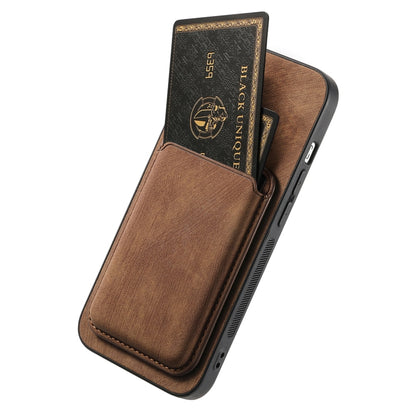 For iPhone 16 Retro Leather Card Bag Magnetic Phone Case(Brown) - iPhone 16 Cases by buy2fix | Online Shopping UK | buy2fix