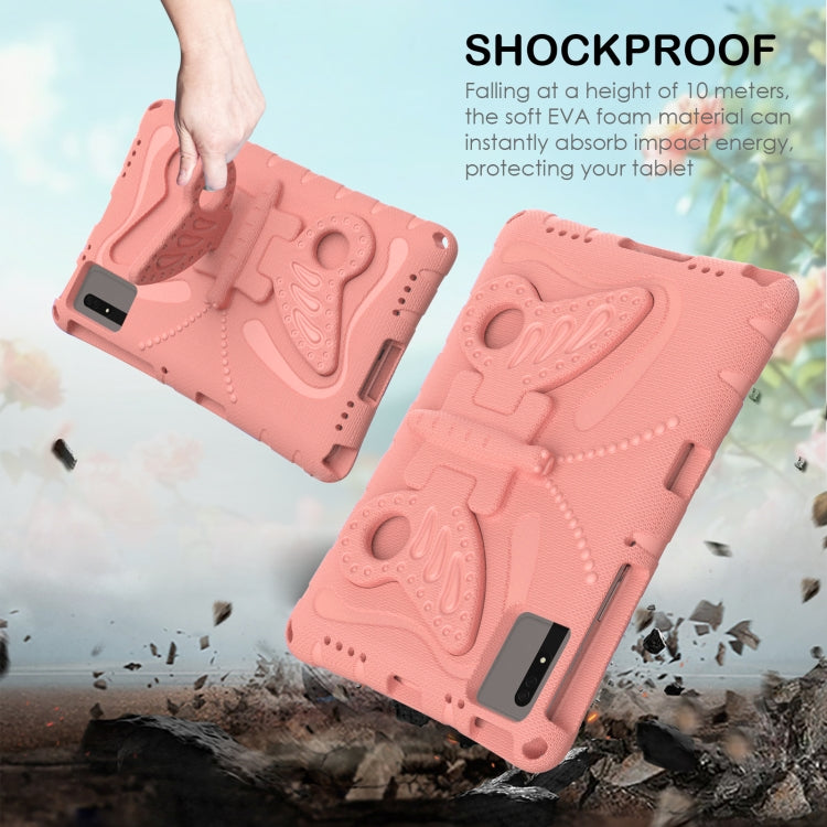 For Lenovo Tab M11 / Xiaoxin Pad 11 2024 Butterfly Bracket EVA Shockproof Tablet Case(Pink Orange) - Lenovo by buy2fix | Online Shopping UK | buy2fix