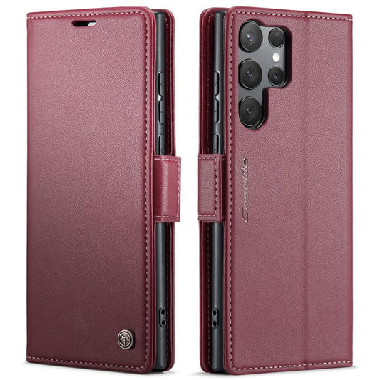 For Samsung Galaxy S25 Ultra 5G CaseMe 023 Butterfly Buckle Litchi Texture RFID Anti-theft Leather Phone Case(Red) - Galaxy S25 Ultra 5G Cases by CaseMe | Online Shopping UK | buy2fix