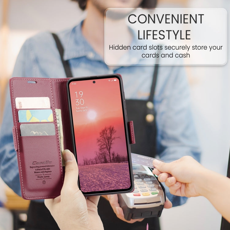 For OPPO Reno12 Pro 5G Global CaseMe 023 Butterfly Buckle Litchi Texture RFID Anti-theft Leather Phone Case(Red) - Reno12 Pro Cases by CaseMe | Online Shopping UK | buy2fix