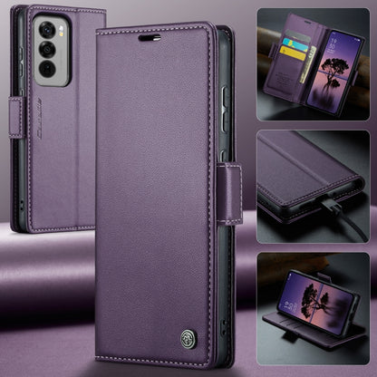 For OPPO Reno12 Pro 5G Global CaseMe 023 Butterfly Buckle Litchi Texture RFID Anti-theft Leather Phone Case(Purple) - Reno12 Pro Cases by CaseMe | Online Shopping UK | buy2fix