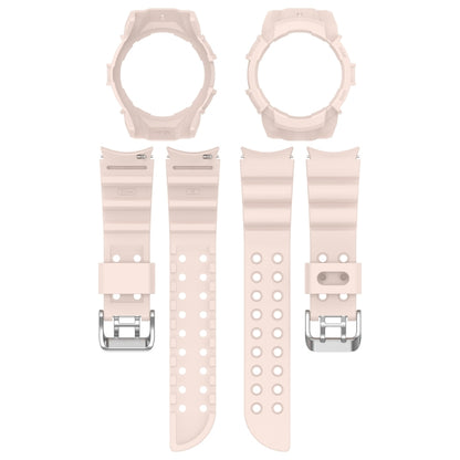 For Samsung Galaxy Watch 7 44mm Armor Silicone Watch Band with Watch Case Set(Pink) - Watch Bands by buy2fix | Online Shopping UK | buy2fix