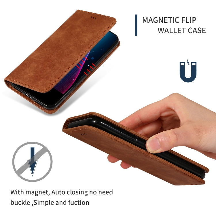 Retro Skin Feel Business Magnetic Horizontal Flip Leather Case for Huawei Honor 20 Pro(Brown) - Honor Cases by buy2fix | Online Shopping UK | buy2fix