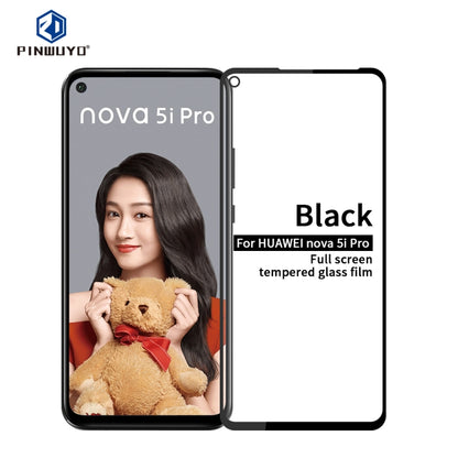 PINWUYO 9H 2.5D Full Screen Tempered Glass Film For Huawei Nova5i Pro（Black） - Huawei Tempered Glass by PINWUYO | Online Shopping UK | buy2fix