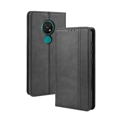 For Nokia 7.2 / Nokia 6.2 Magnetic Buckle Retro Crazy Horse Texture Horizontal Flip Leather Case , with Holder & Card Slots & Photo Frame(Black) - Nokia Cases by buy2fix | Online Shopping UK | buy2fix