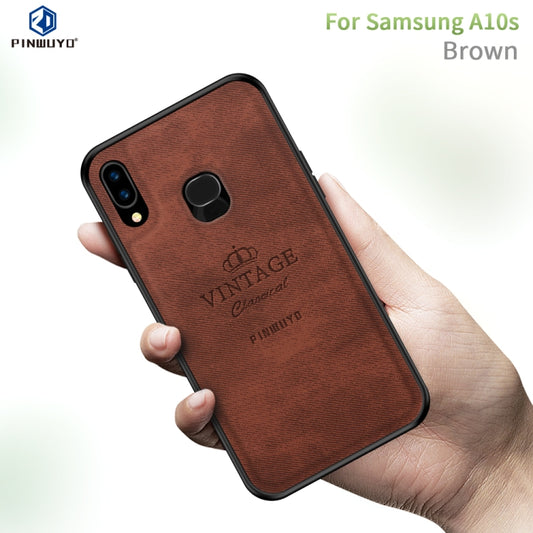 For Galaxy A10S PINWUYO Zun Series PC + TPU + Skin Waterproof And Anti-fall All-inclusive Protective Shell(Brown) - Galaxy Phone Cases by PINWUYO | Online Shopping UK | buy2fix