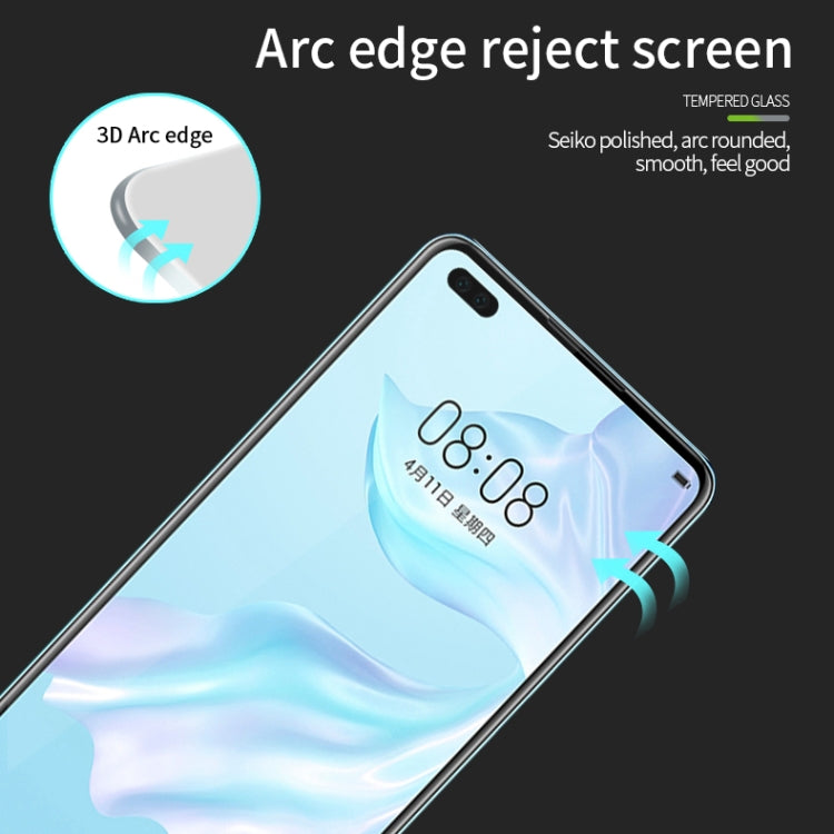 For Huawei P40 MOFI 9H 3D Explosion-proof Curved Screen Tempered Glass Film(Black) - Huawei Tempered Glass by MOFI | Online Shopping UK | buy2fix