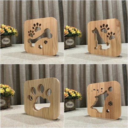 Creative Shape Wooden Night Lamp Bedroom Decoration Warm Light LED(Dog) - Novelty Lighting by buy2fix | Online Shopping UK | buy2fix