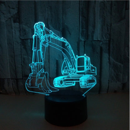 3W Excavator 3D Light Colorful Touch Control Light Creative Small Table Lamp with Crack Base, Style:Touch Switch - Novelty Lighting by buy2fix | Online Shopping UK | buy2fix