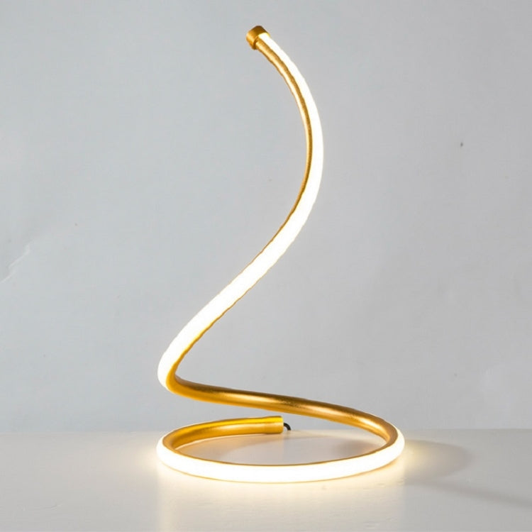 LED Spiral Table Lamp Home Living Room Bedroom Decoration Lighting Bedside Light, Specifications:US Plug(Gold) - Bedside Light by buy2fix | Online Shopping UK | buy2fix