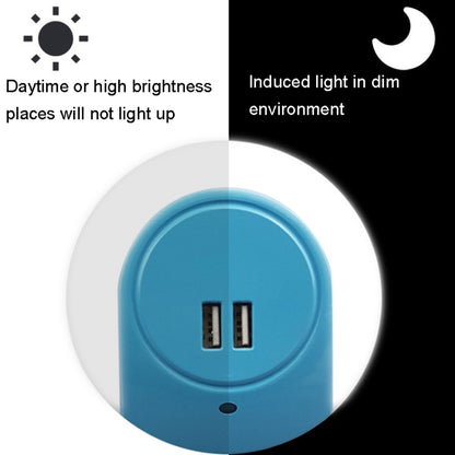 A78B LED Night Light With USB Port Intelligent Light Control Sensor Light, Plug:UK Plug(White) - Sensor LED Lights by buy2fix | Online Shopping UK | buy2fix