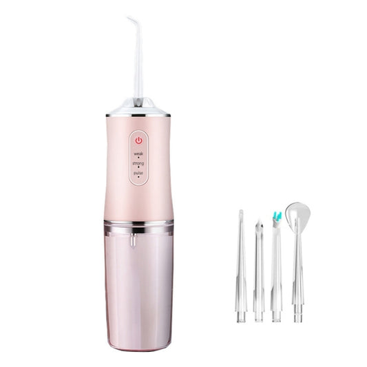 6886 Dental Flusher Water Dental Floss Portable Household Teeth Oral Cleaning Dental Scaler, Band Width: 4 Heads(Pink) - Oral Irrigators by buy2fix | Online Shopping UK | buy2fix