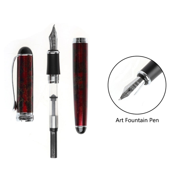 X750 Stationery Stainless Steel Fountain Pen Medium Nib Ink Pens School Oiifice Gift, Nib Size:1.1mm(Black Pattern) - Fountain Pens by buy2fix | Online Shopping UK | buy2fix