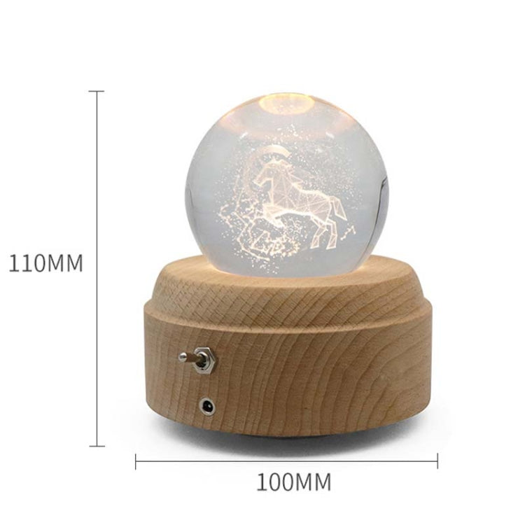 Girl Bedside Lamp Crystal Ball Wooden Base Music Box Charging Glow Rotating Night Light, Random Music(Lunar Christmas Tree) - Novelty Lighting by buy2fix | Online Shopping UK | buy2fix