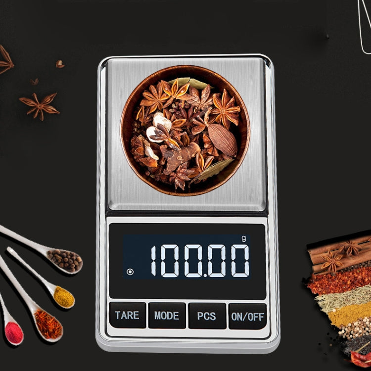 Kitchen Stainless Steel Mini Portable Scale High Precision Jewelry Scale Electronic Scale, Specification: 100g/0.01g - Jewelry Scales by buy2fix | Online Shopping UK | buy2fix