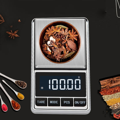 Kitchen Stainless Steel Mini Portable Scale High Precision Jewelry Scale Electronic Scale, Specification: 200g/0.01g - Jewelry Scales by buy2fix | Online Shopping UK | buy2fix