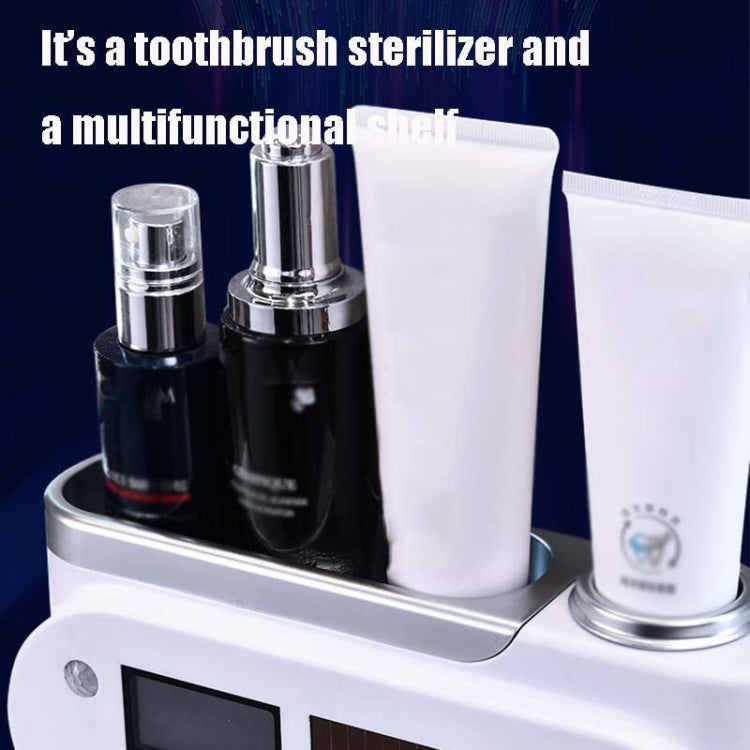 Smart UV Toothbrush Sterilizer Punch-Free Sterilization Wall Mounted Toothbrush Holder Set, Specification: Disinfection(Black Gold) - Toothbrush Sanitizer by buy2fix | Online Shopping UK | buy2fix