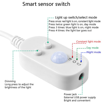LED Light Strip USB Human Intelligent Induction Waterproof Light Strip 2835 Patch Cabinet Wardrobe Soft Light Strip 4m(3000K Warm White) - Sensor LED Lights by buy2fix | Online Shopping UK | buy2fix