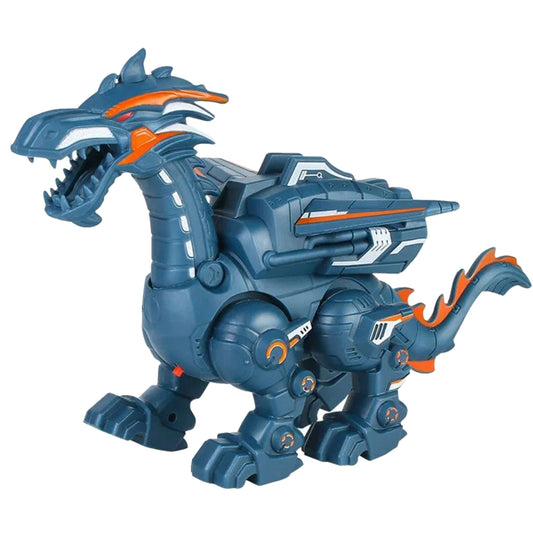 Electric Mechanical Dinosaur Toy Simulation Animal Toy Multifunctional Sound And Light Toy, Style: Spray-Blue - Music Toys by buy2fix | Online Shopping UK | buy2fix
