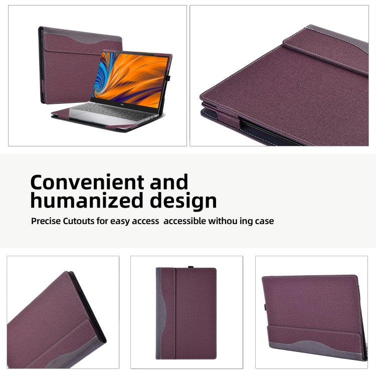 For Samsung Galaxy Book 3 Pro 16 Inch Leather Laptop Anti-Fall Protective Case(Wine Red) - 15.6 - 17 inch by buy2fix | Online Shopping UK | buy2fix