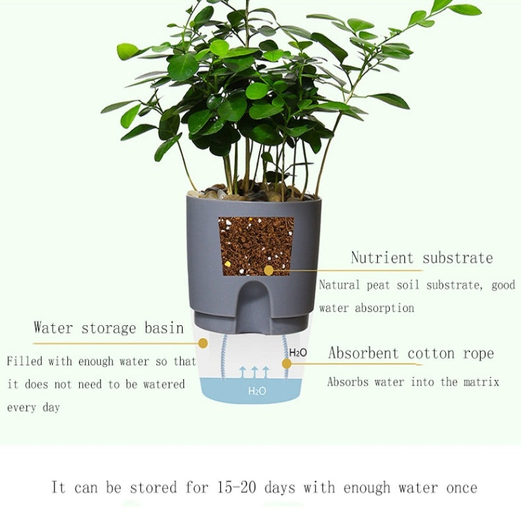 Transparent Plastic Double-Layer Water Storage Automatic Water-Absorbing Flowerpot, Size: A709 Caliber 23.5cm(Gray Transparent Basin) - Flower Pots & Planters by buy2fix | Online Shopping UK | buy2fix