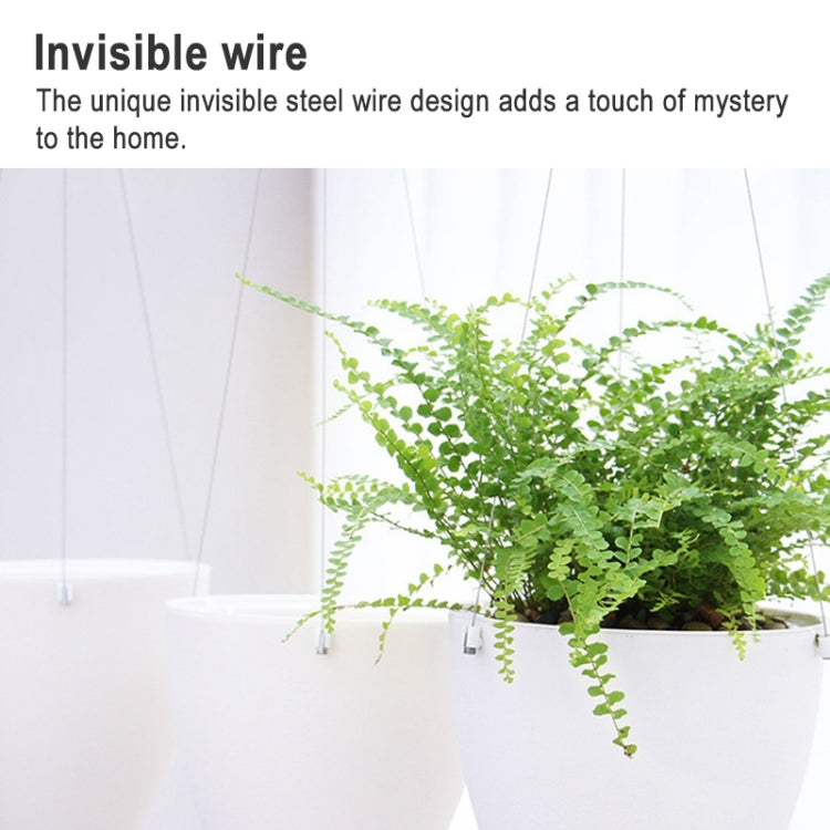 Wire Hanging Plastic Flowerpot With Automatic Water Absorption And Frosted Surface(D09 Caliber 19cm) - Flower Pots & Planters by buy2fix | Online Shopping UK | buy2fix