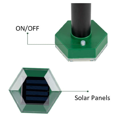 Outdoor Hexagonal Solar Ultrasonic Mole Repeller Inserted Into The Lawn Outdoor Animal Repeller(Green) - Outdoor Insect Repellent by buy2fix | Online Shopping UK | buy2fix