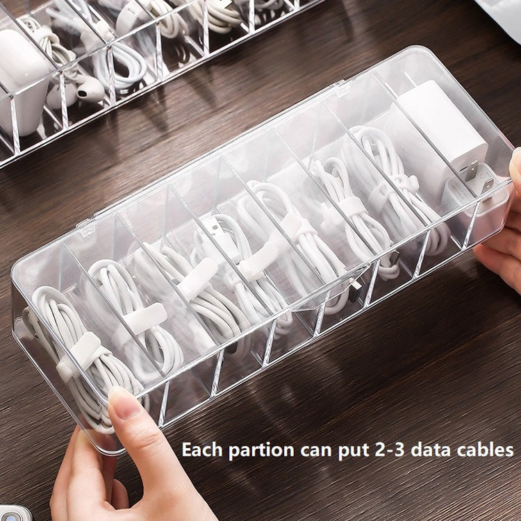 Dust Storage Line Box Hub Finishing Box Desktop Data Cable Storage Box, Specification: 8 Grid Increase With Cover - Storage Boxes by buy2fix | Online Shopping UK | buy2fix