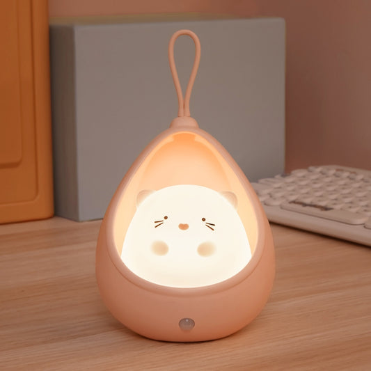 TL15 Cartoon Body Sensing Bedside Cabinet USB Charging Night Light(Pink Cat) - Night Lights by buy2fix | Online Shopping UK | buy2fix