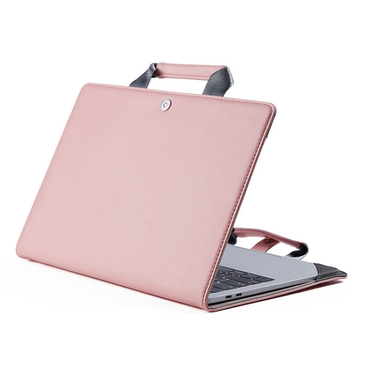 Book Style Laptop Protective Case Handbag For Macbook 13 inch(Pink) - Protective Bags by buy2fix | Online Shopping UK | buy2fix