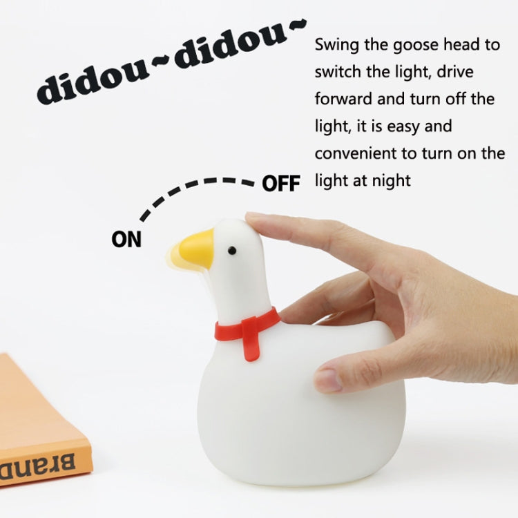 F-L-04 Children Bedside Silicone Swing Goose USB Night Light(White) - Night Lights by buy2fix | Online Shopping UK | buy2fix