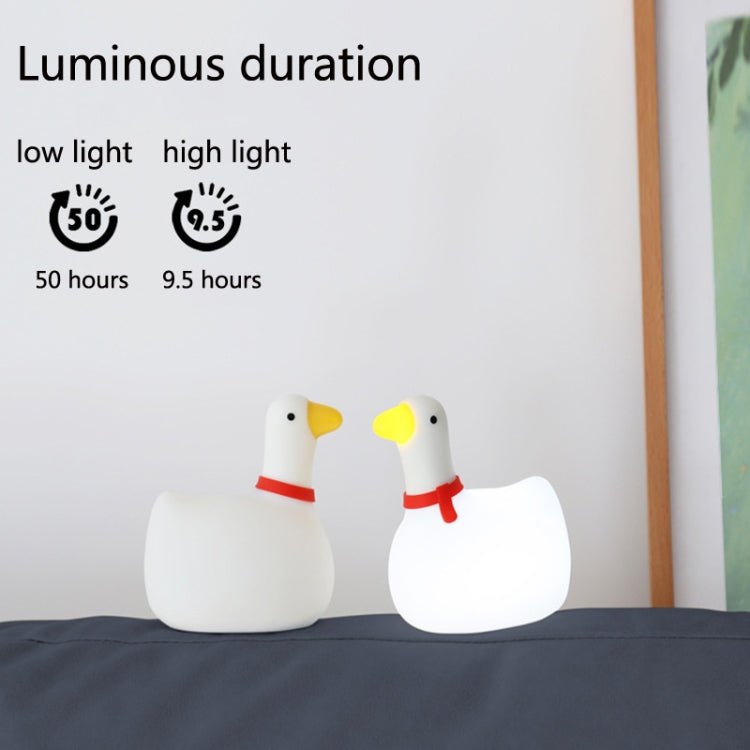 F-L-04 Children Bedside Silicone Swing Goose USB Night Light(White) - Night Lights by buy2fix | Online Shopping UK | buy2fix