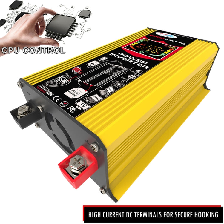 Tang 3 Generations Home Solar Generator Inverter+30A Controller+18W 12V Solar Panel, Specification: Yellow 12V To 220V - Modified Square Wave by buy2fix | Online Shopping UK | buy2fix