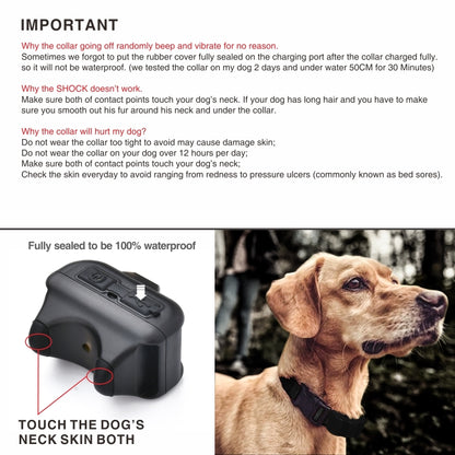 Pet Collar Trainer Rechargeable Automatic Bark Stop(Black) - Training Aids by buy2fix | Online Shopping UK | buy2fix