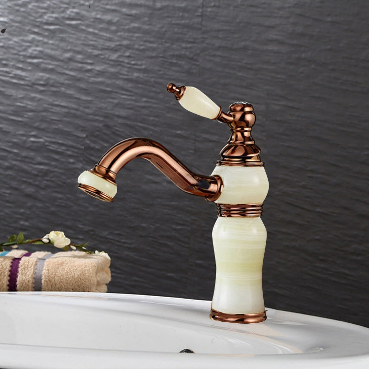 Gold-plated Copper 360-degree Rotating Basin Hot and Cold Water Faucet, Color: Sapphire Zirconium Rose Gold - Faucets & Accessories by buy2fix | Online Shopping UK | buy2fix